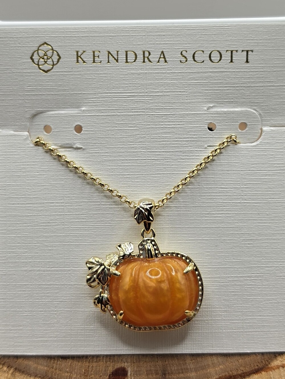 Kendra Scott Pumpkin Gold Long Pendant Necklace